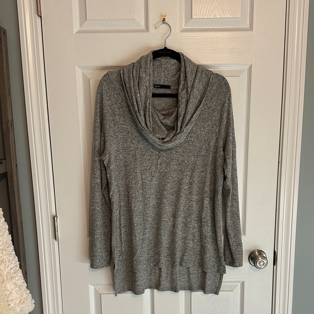 Gibson Heather Gray Cowl Neck Sweater